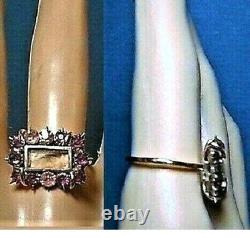 1 Victorian Mourning Hair RING Curls Under Glass Amethyst 1 Gold Filled OOAK