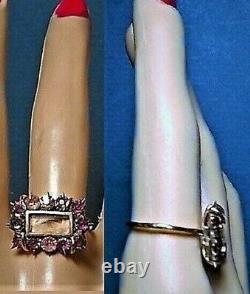 1 Victorian Mourning Hair RING Curls Under Glass Amethyst 1 Gold Filled OOAK