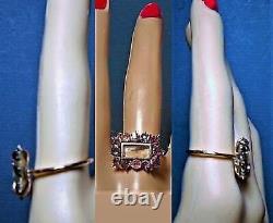 1 Victorian Mourning Hair RING Curls Under Glass Amethyst 1 Gold Filled OOAK