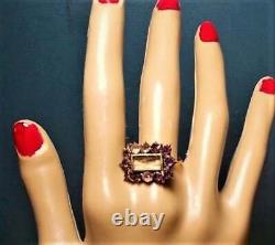 1 Victorian Mourning Hair RING Curls Under Glass Amethyst 1 Gold Filled OOAK