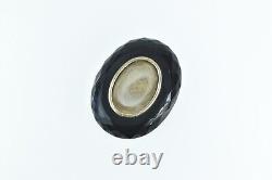 10K Black Onyx Oval Victorian Mourning Stone Yellow Gold 50