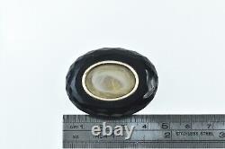 10K Black Onyx Oval Victorian Mourning Stone Yellow Gold 50