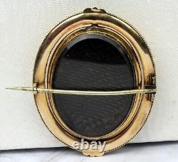 14k Gold 1800's Hair Mourning Jewelry Brooch / Pin Victorian