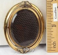 14k Gold 1800's Hair Mourning Jewelry Brooch / Pin Victorian