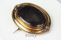 14k Gold 1800's Hair Mourning Jewelry Brooch / Pin Victorian