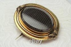 14k Gold 1800's Hair Mourning Jewelry Brooch / Pin Victorian