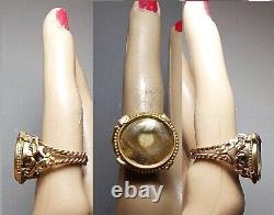 1880 Victorian Mourning Hair Brooch Ring Gold Fill Mourning Altered Brooch Ring