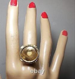 1880 Victorian Mourning Hair Brooch Ring Gold Fill Mourning Altered Brooch Ring