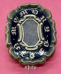 A Victorian Mourning Hair Brooch. Engraved Adam Fitch 1840. + T. Palmer 1884