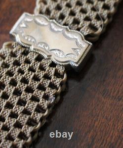 ANTIQUE VICTORIAN MOURNING JEWELRY WATCH FOB of WOVEN HAIR