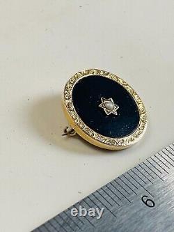Amazingly Unique Victorian Solid 10K Gold Mourning Pin Brooch. 6.5 Gram K10
