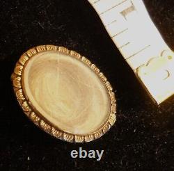 Antique? 14K Gold (Tested) Victorian Hair Mourning Brooch? No Pin? June 25, 1838