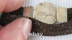 Antique 1800's Mourning Hair Bracelet Jewelry Memento Victorian Funeral