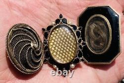 Antique 19thc. Museum Quality 14K Gold MOURNING JEWELRY BROOCH Lot (26.3 Grams)