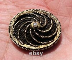 Antique 19thc. Museum Quality 14K Gold MOURNING JEWELRY BROOCH Lot (26.3 Grams)