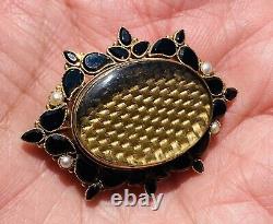 Antique 19thc. Museum Quality 14K Gold MOURNING JEWELRY BROOCH Lot (26.3 Grams)