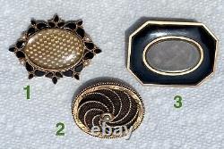 Antique 19thc. Museum Quality 14K Gold MOURNING JEWELRY BROOCH Lot (26.3 Grams)