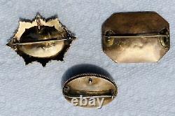 Antique 19thc. Museum Quality 14K Gold MOURNING JEWELRY BROOCH Lot (26.3 Grams)