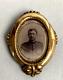 Antique Austrian Victorian Rolled Gold Locked Mourning Brooch Portrait Frame