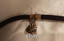 Antique CIVIL War Era Woven Real Hair Mourning Watch Chain W Fob Victorian