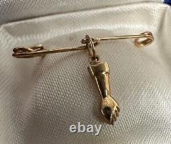 Antique Edwardian 18K Gold Infant Mourning Brooch Pin RARE From Tijuca Brazil