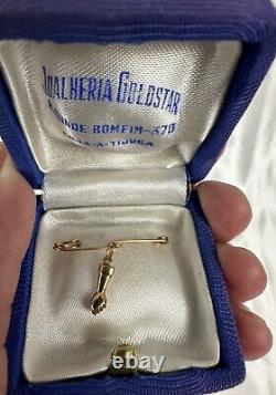 Antique Edwardian 18K Gold Infant Mourning Brooch Pin RARE From Tijuca Brazil