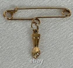 Antique Edwardian 18K Gold Infant Mourning Brooch Pin RARE From Tijuca Brazil