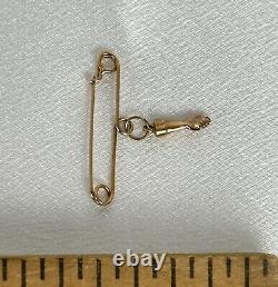 Antique Edwardian 18K Gold Infant Mourning Brooch Pin RARE From Tijuca Brazil