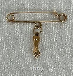 Antique Edwardian 18K Gold Infant Mourning Brooch Pin RARE From Tijuca Brazil