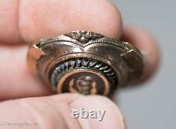 Antique Gold 19th Century Victorian Mourning Brooch with Black Enamel May 1878