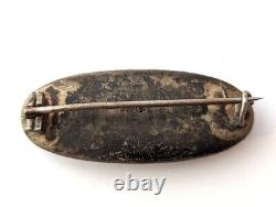 Antique Mourning Pin in Sterling Silver, 1800's