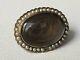 Antique Natural Pearl & Hair 14KT Y Gold STUDENT COMMERATIVE Mourning Brooch