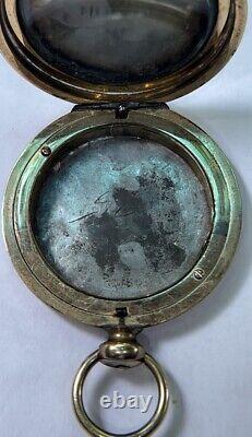 Antique Rare Victorian Mourning Daguerreotype Pocket Watch Style Locket Pendant