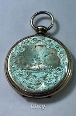 Antique Rare Victorian Mourning Daguerreotype Pocket Watch Style Locket Pendant