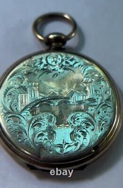 Antique Rare Victorian Mourning Daguerreotype Pocket Watch Style Locket Pendant