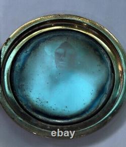 Antique Rare Victorian Mourning Daguerreotype Pocket Watch Style Locket Pendant