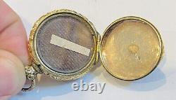 Antique Victorian 10k Gold And Filled Daguerreotype Photo Locket Fob