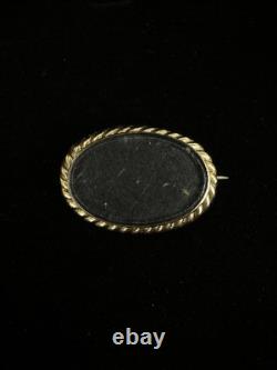 Antique Victorian 12k Gold Filled Mourning Hair Brooch/Pin