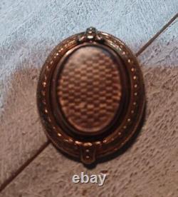 Antique Victorian 14K Gold Filled GF Swivel Flipper Hair Mourning Locket Brooch