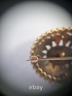 Antique Victorian 14K Gold & Seed Pearls Mourning Enamel Photo Locket Pendant