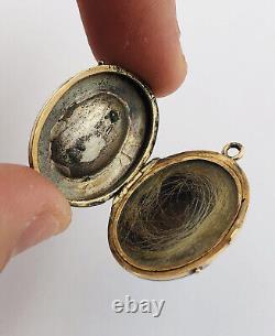 Antique Victorian 14K Gold & Seed Pearls Robin's Egg Blue Enamel Locket Pendant