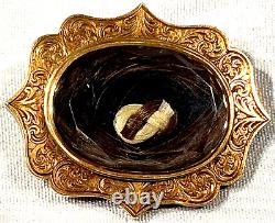 Antique Victorian 14K Gold Swivel Hair Mourning Locket Brooch 8.9dwt