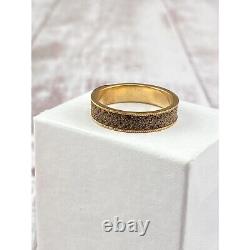 Antique Victorian 14k Gold Mourning Ring with Braided Hair Engraved TWH 585