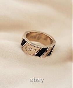 Antique Victorian 14k Rose Gold Mourning Ring Featuring the Name Ettie Size5.5