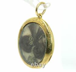 Antique Victorian 1867 mourning locket 21K YG withhair horseshoes pearls emeralds