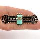 Antique Victorian 8k Gold Turquoise & Black Onyx Mourning Pin Brooch 2.25