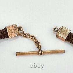 Antique Victorian Braided Hair Pocket Watch Chain or Cord Mourning Jewelry