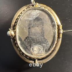 Antique Victorian Brooch Cameo Reversible Child Photo Pendant