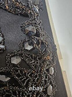 Antique Victorian Collar Mourning Black Jet Beaded Jewelry Clothing circa 1890s