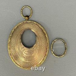 Antique Victorian Daguerreotype Mourning Pendant Locket for Hair Photo READ